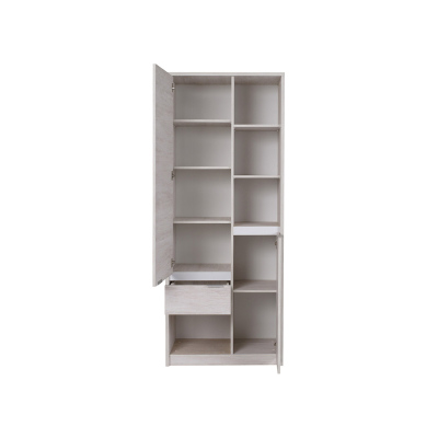 Šatní skříň 80 cm PEORIA 1 - dub monastery / lesklá černá