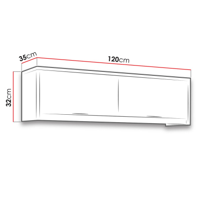Závěsná skříňka PEORIA - dub monastery / lesklá černá