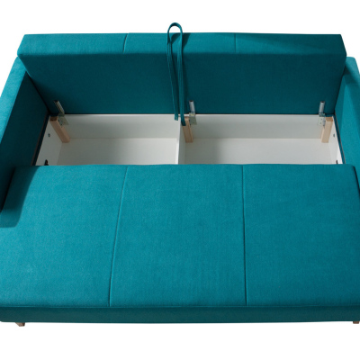 Rozkládací pohovka ALBANY - hnědá / dub san remo světlý