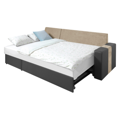 Sedací souprava SAGUARO - hnědá ekokůže / béžová, levý roh