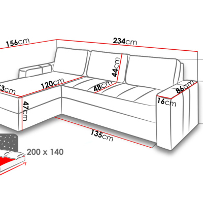 Sedací souprava SAGUARO - hnědá ekokůže / béžová, levý roh
