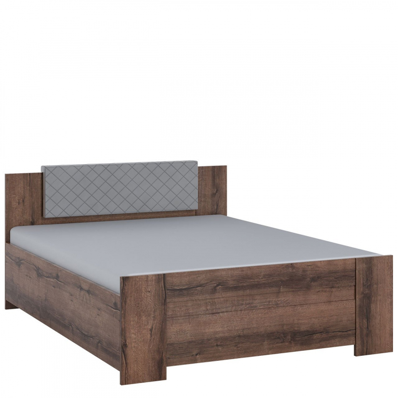 Manželská postel 160x200 CORTLAND 1 - dub monastery / šedá ekokůže