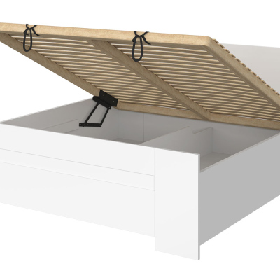 Ložnicová sestava s postelí 160x200 CORTLAND 8 - bílá / černá ekokůže