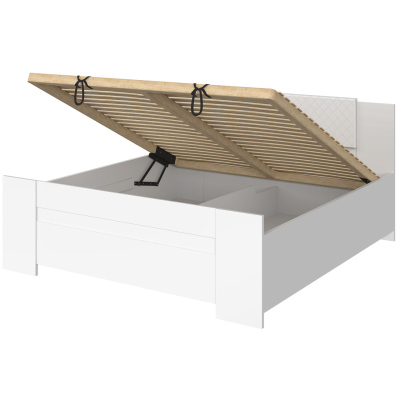 Ložnicová sestava s postelí 160x200 CORTLAND 6 - bílá / bílá ekokůže