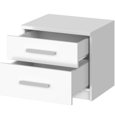 Ložnicová sestava s postelí 160x200 CORTLAND 5 - bílá / šedá ekokůže