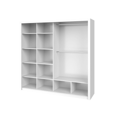 Ložnicová sestava s postelí 160x200 CORTLAND 5 - bílá / šedá ekokůže