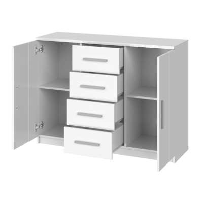 Ložnicová sestava s postelí 160x200 CORTLAND 3 - bílá / černá ekokůže