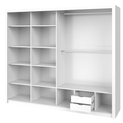 Ložnicová sestava s postelí 160x200 CORTLAND 3 - bílá / černá ekokůže