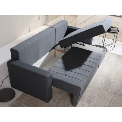 Rohová sedačka s úložným prostorem DELAWARE - hnědá / béžová