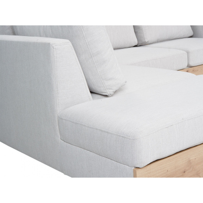 Rohová sedací souprava CHOWAN 3 - černá ekokůže / dub artisan, pravý roh