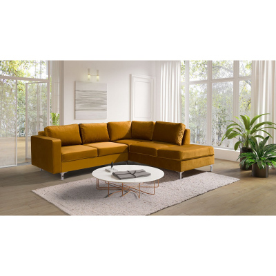 Rohová sedačka CHOWAN 2 - hořčicová, pravý roh