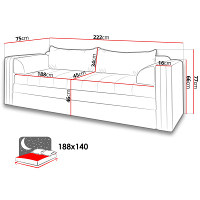 Rozkládací pohovka SPARKS 1 - hnědá / béžová
