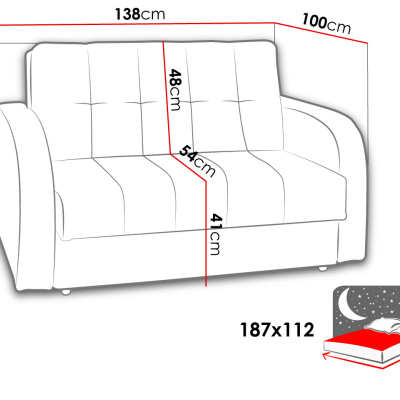 Pohovka s úložným prostorem TAMPA - hnědá / béžová