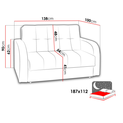 Pohovka s úložným prostorem TAMPA - hnědá / béžová