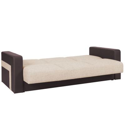 Rozkládací pohovka BURBANK - hnědá ekokůže / béžová