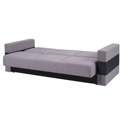 Rozkládací pohovka RIALTO - hnědá ekokůže / béžová