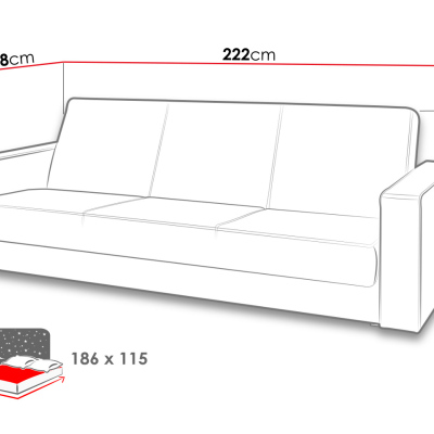 Rozkládací pohovka RIALTO - hnědá ekokůže / béžová