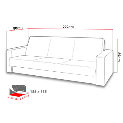 Rozkládací pohovka RIALTO - hnědá ekokůže / béžová