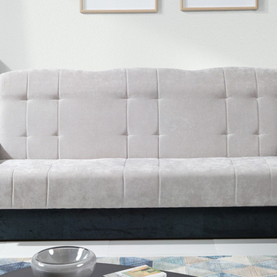 Rozkládací pohovka s úložným prostorem DAVENPONT - černá / šedá