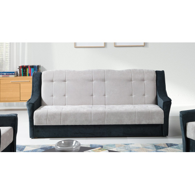 Rozkládací pohovka s úložným prostorem DAVENPONT - černá / šedá