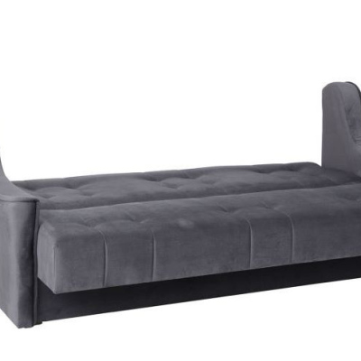 Rozkládací pohovka s úložným prostorem DAVENPONT - černá / šedá