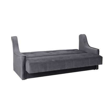 Rozkládací pohovka s úložným prostorem DAVENPONT - černá / šedá