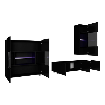 Sestava do obývacího pokoje s LED bílým osvětlením CHEMUNG 8 - dub zlatý