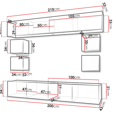 Obývací stěna CHEMUNG 14 - dub zlatý