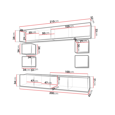Obývací stěna CHEMUNG 14 - dub zlatý