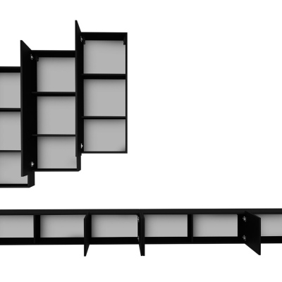 Obývací stěna CHEMUNG 17 - lesklá bílá / lesklá černá