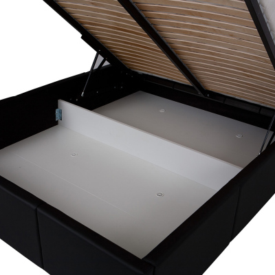 Manželská postel 160x200 CHEMUNG - šedá ekokůže