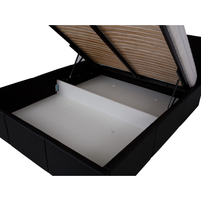 Manželská postel 160x200 CHEMUNG - šedá ekokůže