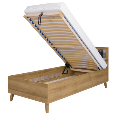 Jednolůžková postel 90x200 VISTA - dub zlatý