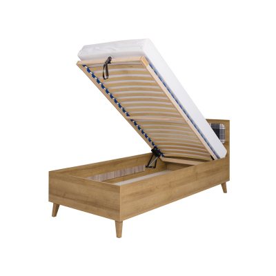 Jednolůžková postel 90x200 VISTA - dub zlatý