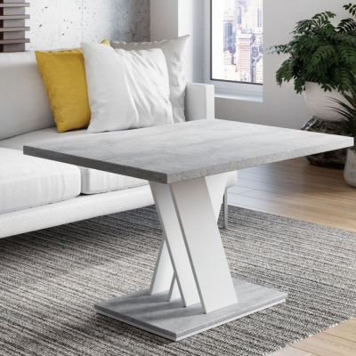 Konferenční stolek JERSIS - bílá / kámen