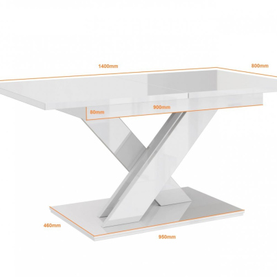 Rozkládací jídelní stůl PEPAX - bílá / kámen