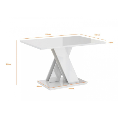 Konferenční stůl PEPAX MINI - bílá lesklá