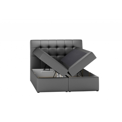 Kontinentální postel LUCIA - 140x200, šedá + topper ZDARMA