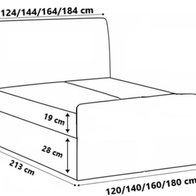 Postel s matrací a roštem LOLA - 200x200, růžová + topper ZDARMA