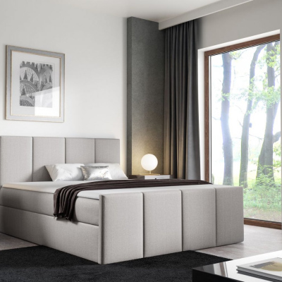 Postel s matrací a roštem LOLA - 120x200, béžová 1 + topper ZDARMA