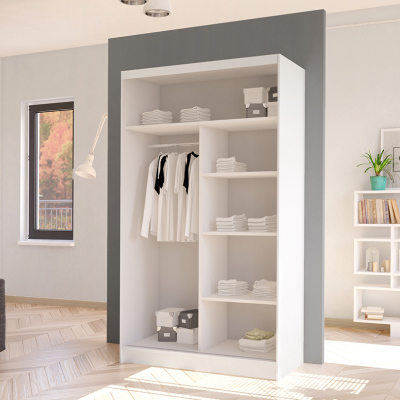 Moderní šatní skříň BRUNO 7 - šířka 100 cm, černá / bílá