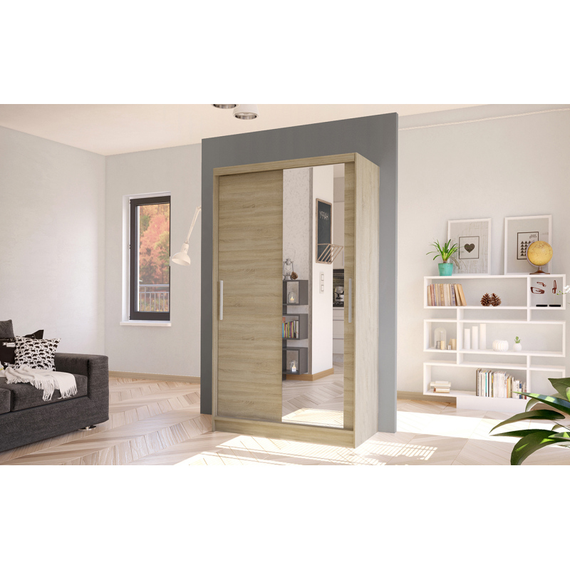 Moderní šatní skříň BRUNO 6 - šířka 100 cm, dub sonoma