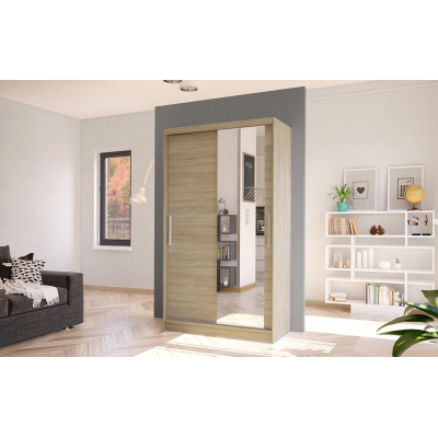 Moderní šatní skříň BRUNO 6 - šířka 100 cm, dub sonoma