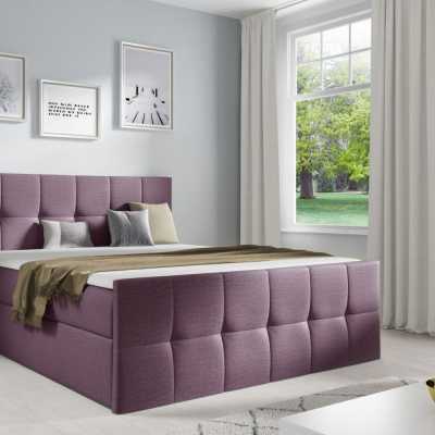 Manželská postel CHLOE - 200x200, fialová 1 + topper ZDARMA