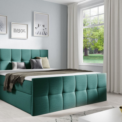 Manželská postel CHLOE - 180x200, zelená 2 + topper ZDARMA