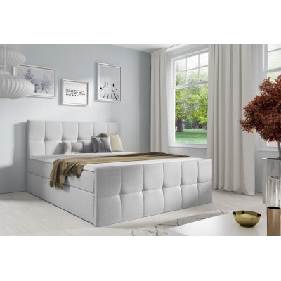 Manželská postel CHLOE - 180x200, světle šedá 1 + topper ZDARMA