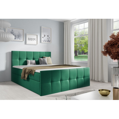 Manželská postel CHLOE - 160x200, zelená 1 + topper ZDARMA