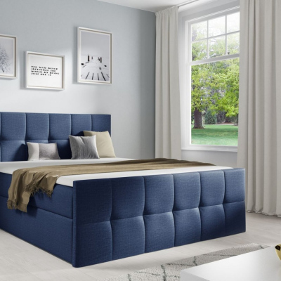 Manželská postel CHLOE - 140x200, modrá 3 + topper ZDARMA