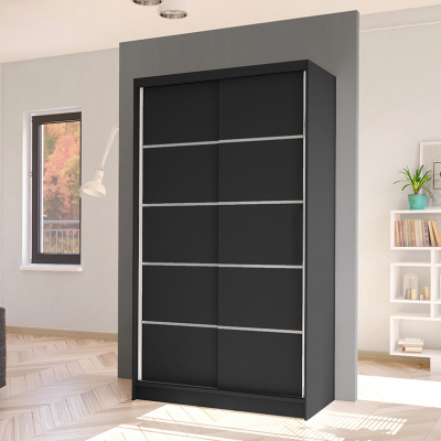 Elegantní šatní skříň ARINI 4 - šířka 100 cm, černá