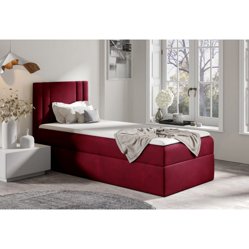 Boxspringová postel CELESTA MINI - 100x200, červená + topper ZDARMA